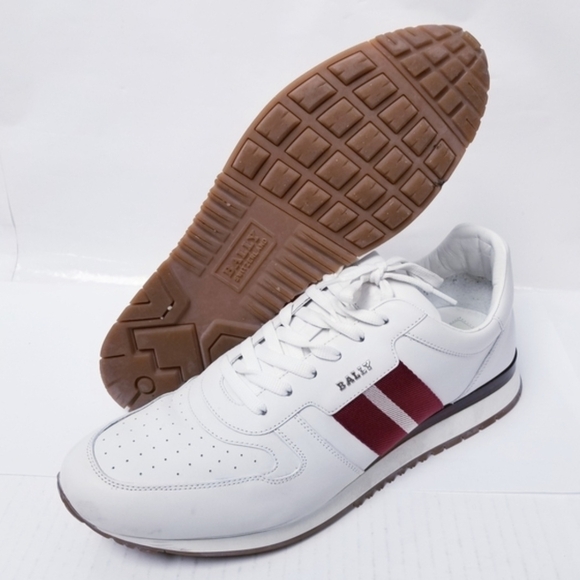 Bally Men's Astel Stripped Trainspotting Wht Leather Sneakers US Men's Size 12 - Picture 4 of 7